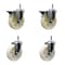 Service Caster 5'' Nylon Wheel Swivel 7/16'' Grip Ring Stem Caster Set 2 Brakes, 4PK SCC-GR20S514-NYS-PLB-716138-2-S-2 - alternate 1